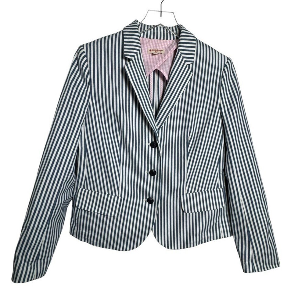 Brooks Brothers Red Fleece Blue White Stripe Cotton Blazer Jacket 10 - Picture 9 of 9
